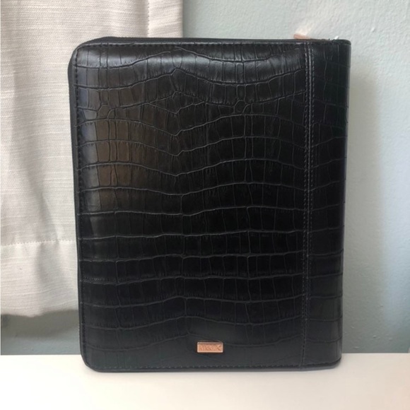 Kikki.K A5 Black Croco Leather Zippered Planner - Picture 2 of 11